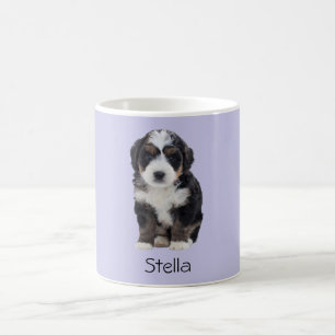 Caneca De Café Cachorro Personalizado - Mistura Lilac com Nome de