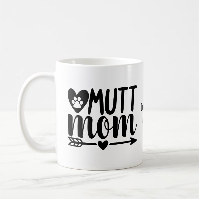 Caneca De Café Cachorro Personalizável | Mutt Mãe Mug | (Esquerda)