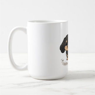 Caneca De Café Cachorro Pincel Japonês Sumi-e Dachshund