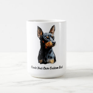 Caneca De Café Cachorro Pinscher Miniatura Crie Seu Próprio Texto