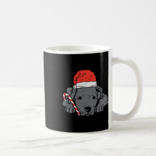 Caneca De Café Cachorro Pitbull de Chapéu de Papai Noel Natal Xma