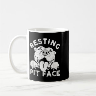 Caneca De Café Cachorro Pitbull Descansando Cara de Pit Sarcasmo