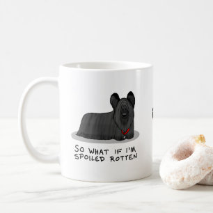 Caneca De Café Cachorro podre de Skye Terrier, borrado (preto) Cu