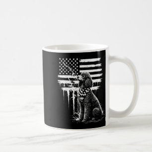 Caneca De Café Cachorro Poodle bandeira americana EUA 4 de julho