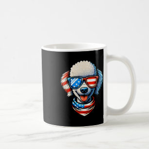 Caneca De Café Cachorro Poodle Vestindo Óculos de Sol da Bandeira