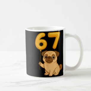 Caneca De Café Cachorro Pug 67 Meme Seis Sete Balão Engraçado Ger
