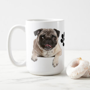 Caneca De Café Cachorro Pug Fofinho Patas Coração Presente Pugs E