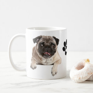 Caneca De Café Cachorro Pug Fofinho Patas Coração Presente Pugs E
