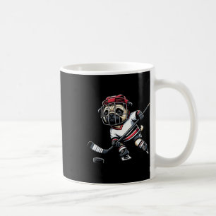 Caneca De Café Cachorro Pug Fofo Jogador de Hóquei Para Homens Mu