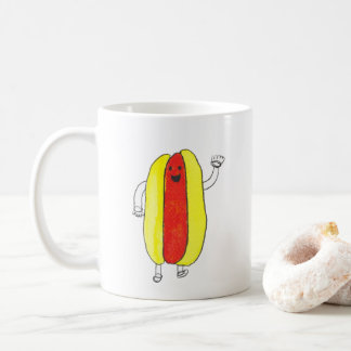 Caneca De Café Cachorro Quente Bonito Kawaii Comida Amarela