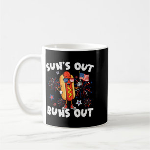 Caneca De Café Cachorro-quente engraçado do dia 4 de julho Bandei