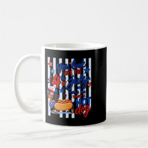 Caneca De Café Cachorro-quente Patriótico Engraçado Dachshund 4 D