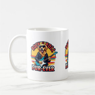 Caneca De Café Cachorro Retriever Dourado de Rock and Roll Fur-Ev