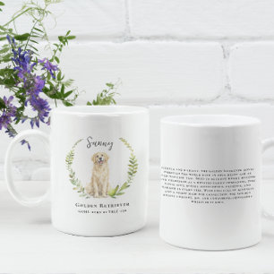 Caneca De Café Cachorro Retriever Dourado   Monograma