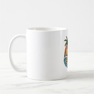 Caneca De Café Cachorro Retriever Dourado Surfando Prancha de Sur