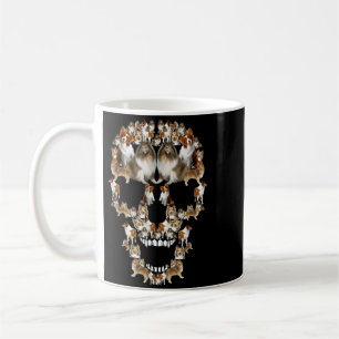 Caneca De Café Cachorro Rough Collie Crânio Fantasia de Halloween