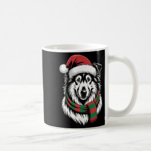 Caneca De Café Cachorro Rough Collie Natal Chapéu de Papai Noel C