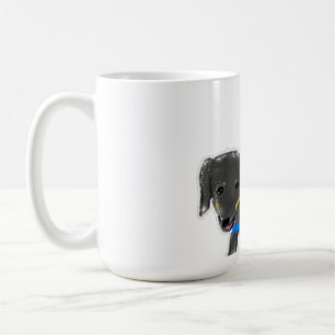 Caneca De Café Cachorro Salsicha Preto e Castanho Fofo Desenhado