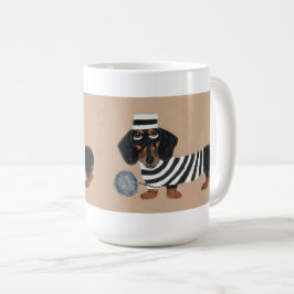 Caneca De Café Cachorro Salsicha Preto e Marrom Ladrão de Gulosei