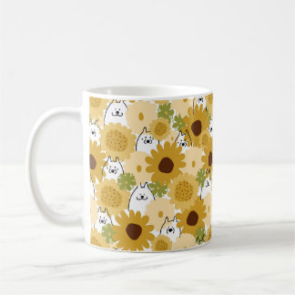 Caneca De Café Cachorro samoso feliz da mãe de cachorro do girass