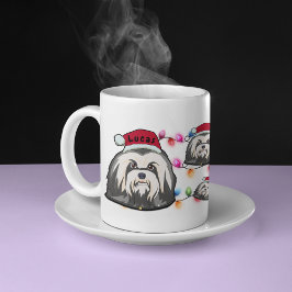 Caneca De Café Cachorro Santa Hat, Chefe do Havanês de Natal Pers