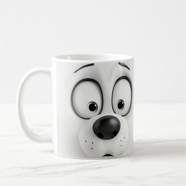 Caneca De Café Cachorro Sarcasiano Face 3D (Esquerda)