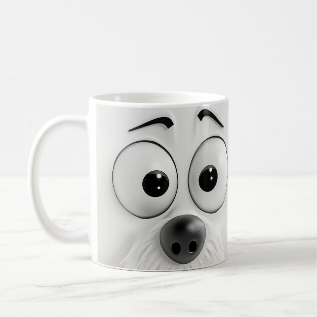Caneca De Café Cachorro Sarcasiano Face 3D (Esquerda)
