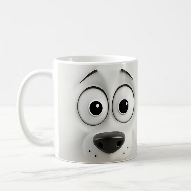 Caneca De Café Cachorro Sarcasiano Face 3D (Esquerda)