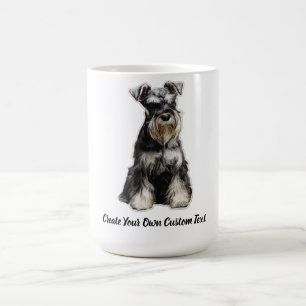 Caneca De Café Cachorro Schnauzer Crie Seu Próprio Texto Personal