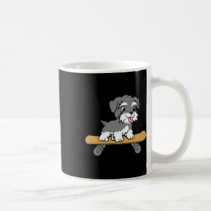 Caneca De Café Cachorro Schnauzer Miniatura Fofo de Skate