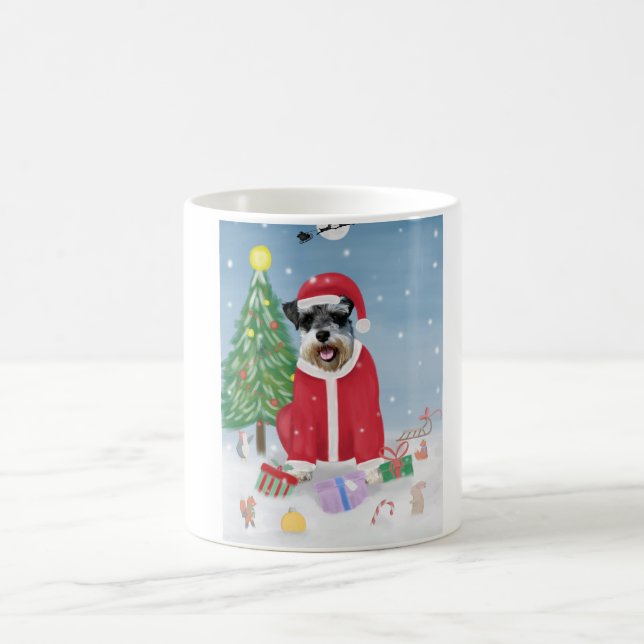Caneca De Café Cachorro Schnauzer no Natal da Neve (Centro)
