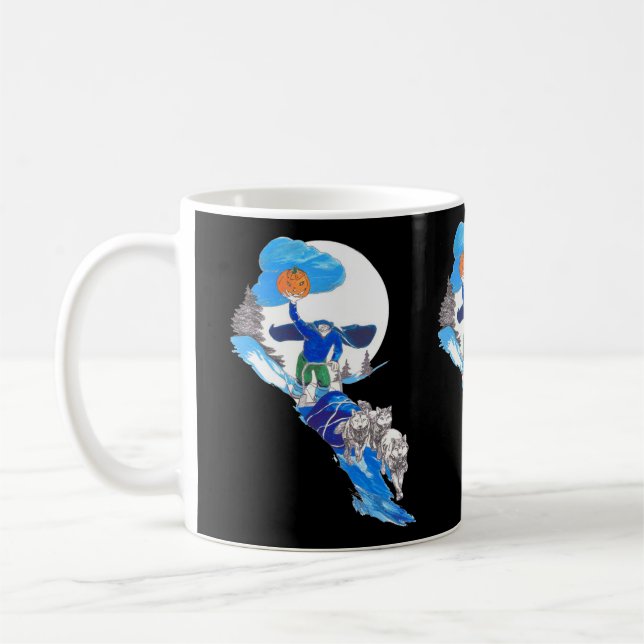 Caneca De Café Cachorro sem cabeça do Dia das Bruxas (Esquerda)