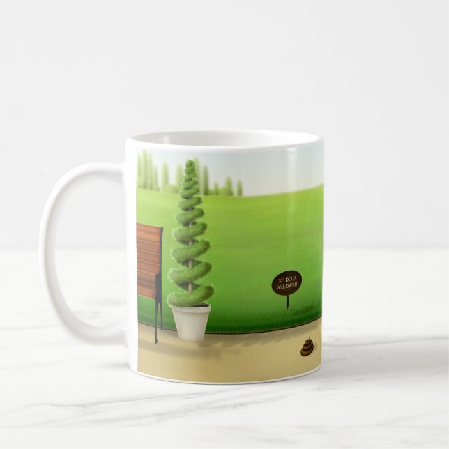 Caneca De Café Cachorro sem cães permitidos no belo parque (Esquerda)