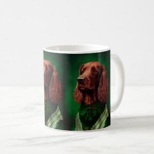 Caneca De Café Cachorro Setter Vermelho Irlandês vestido para o D
