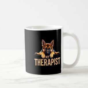 Caneca De Café Cachorro Shep Gsd Engraçado Meu Terapeutico Pastor