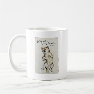 Caneca De Café Cachorro Shiba Adormecido e Fofo "Belly Rubs In My