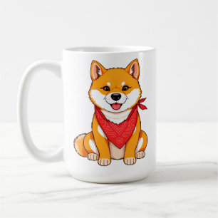 Caneca De Café Cachorro Shiba Inu, de Banda Vermelha