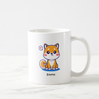 Caneca De Café Cachorro Shiba Inu Kawaii Marrom Personalizado