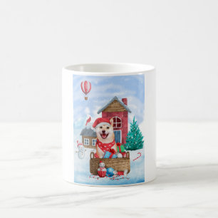 Caneca De Café Cachorro Shiba Inu Na Casa Dos Cachorros De Natal