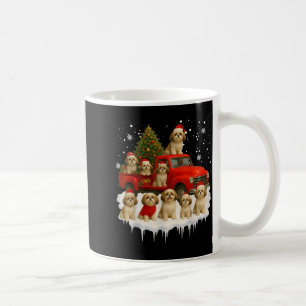 Caneca De Café Cachorro Shih Tzu Caminhão Vermelho Árvore de Nata