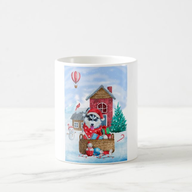 Caneca De Café Cachorro Siberiano Husky Na Casa Dos Cachorros De  (Centro)