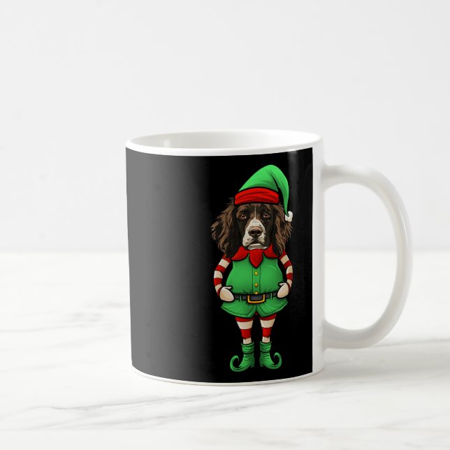 Caneca De Café Cachorro Springer Spaniel Inglês Duende de Natal E (Direita)