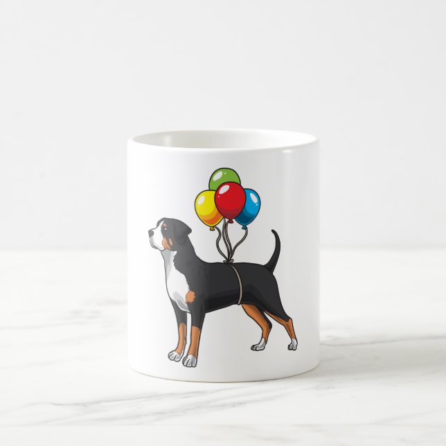 Caneca De Café Cachorro Suíço Maior Engraçado Com Balões (Centro)