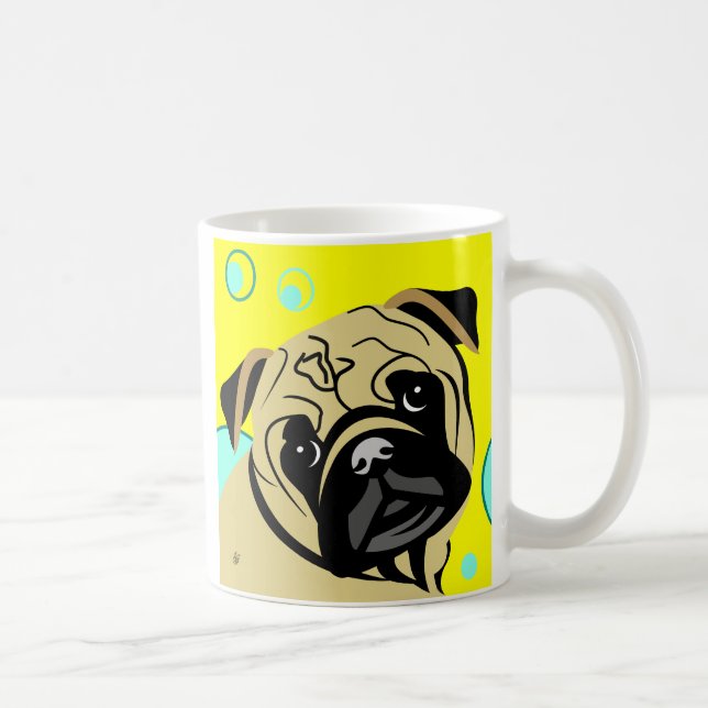 Caneca De Café Cachorro Tan Pug (Direita)