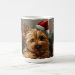 Caneca De Café Cachorro Terrier Australiano Festa de Natal