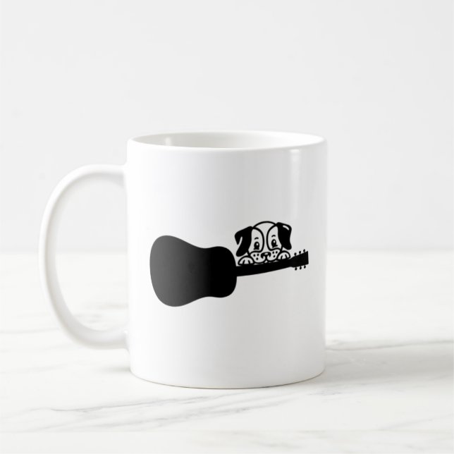 Caneca De Café Cachorro toca guitarra (Esquerda)