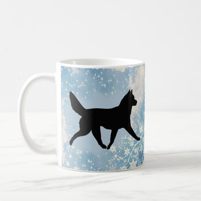 Caneca De Café Cachorro Trenó de inverno (Esquerda)