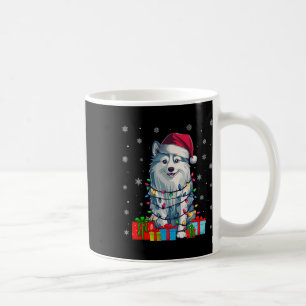 Caneca De Café Cachorro Ugly Xmas Lights Santa Hat American Eskim