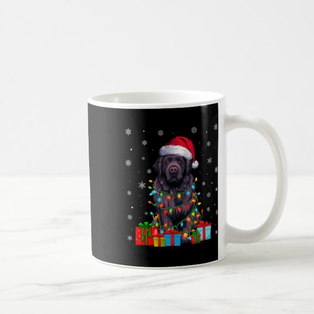 Caneca De Café Cachorro Ugly Xmas Lights Santa Hat Ch (Direita)