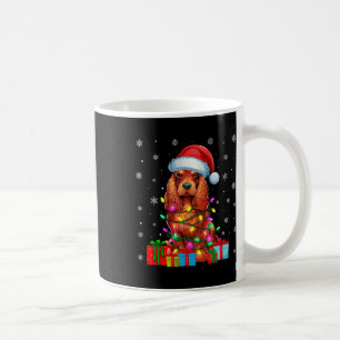 Caneca De Café Cachorro Ugly Xmas Luz Santa Hat Er Spaniel Chri